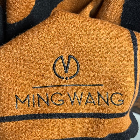 MING WANG Sweater Poncho Wrap one size Floral Brown NWT Oversized Artsy Boho - Picture 4 of 7